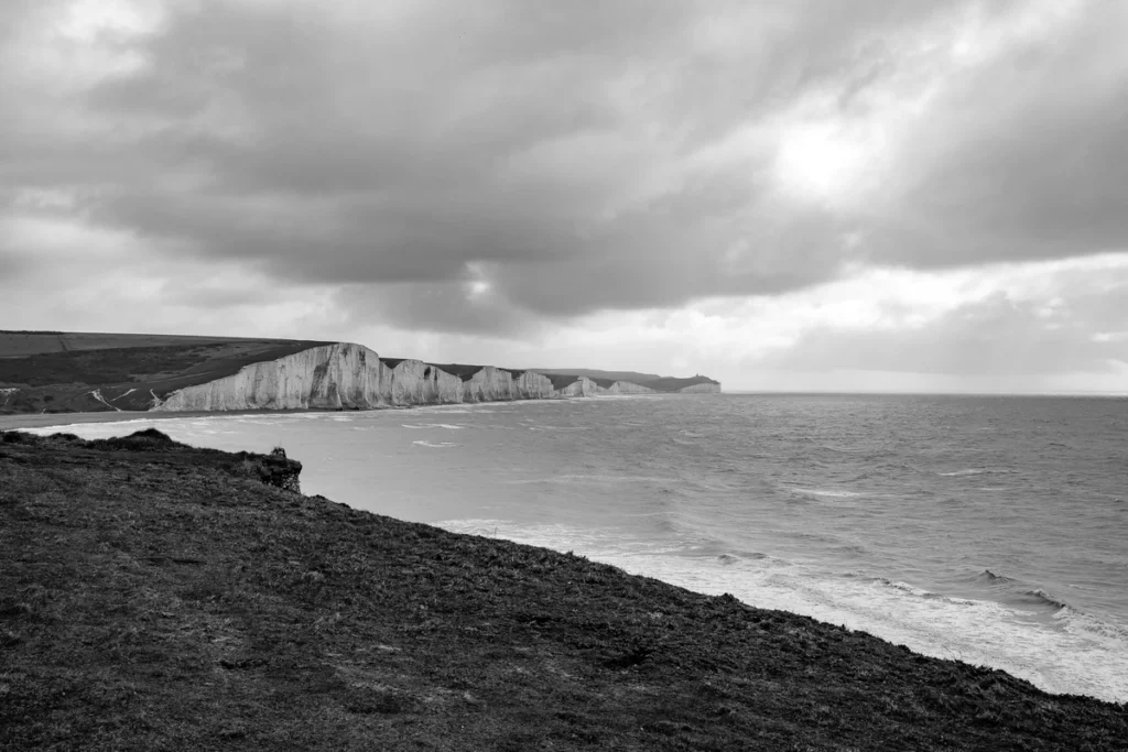 brighton, hove, sussex, united kingdom, east dean, rottingdean. seven sisters, 7sisters, street photography , landscape photography, bw, belle tout, birling gap, south down national park