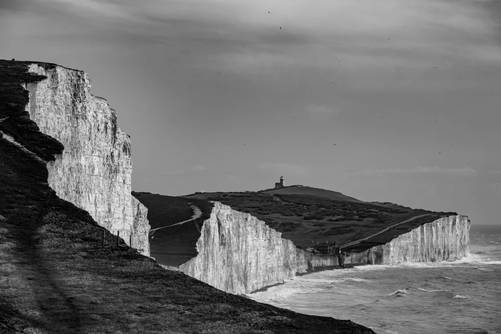 brighton, hove, sussex, united kingdom, east dean, rottingdean. seven sisters, 7sisters, street photography , landscape photography, bw